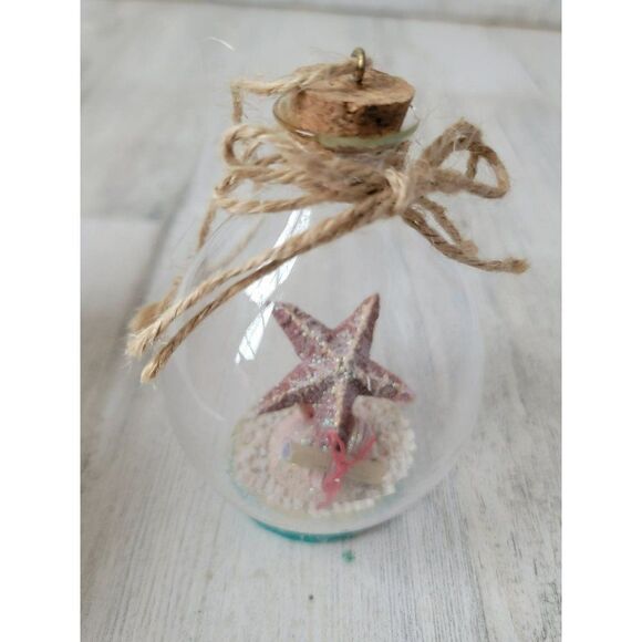 Starfish Message bottle Glitter ornament Xmas decor - Picture 3 of 7